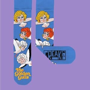 Freaker USA Blue Golden Gulls Unisex Crew Socks Golden Girls Women 6-14 Men 4-13